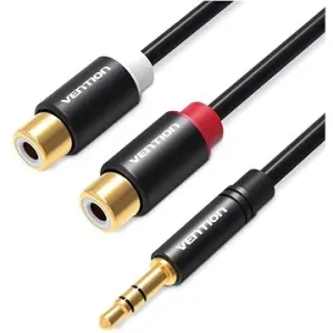 Vention 3.5mm Male to 2x RCA Female Audio Cable 0.3m Black Metal Type