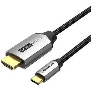 Vention Baumwolle geflochtene USB-C zu HDMI-Kabel 1,5m schwarz Aluminiumlegierung Typ