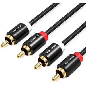 Vention 2x RCA Male to Male Audio Cable 1m Black Metal Type