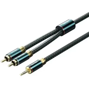 Vention Cotton Braided 3.5mm Male to 2RCA Male Audio Cable 0.5M Green Copper Type