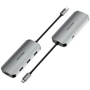 Vention USB-C auf HDMI / USB 3.0 x 3 /PD Docking Station 0,15 m - Gray Aluminum