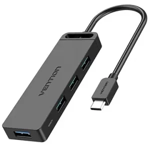 Vention Type-C auf 4-Port USB 3.0 Hub mit Power Supply Black 0,15 m ABS Type