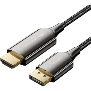Vention Baumwolle geflochtene 8K DisplayPort Stecker zu HDMI Stecker Kabel 1.8M Schwarz Zink-Legieru