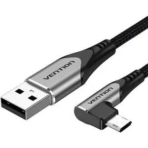 Vention 90° USB 2.0 -> microUSB Cotton Cable Gray 0.25m Aluminium Alloy Type