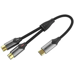 Vention USB-C Male to 2-Female RCA Cable 1m Gray Aluminum Alloy Type