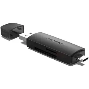 Vetion 2-in-1 USB 3.0 A+C Card Reader (SD+TF) Black Dual Drive Letter #1135641