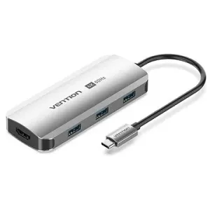 Vention USB-C to HDMI/USB 3.0 x3/PD Docking Station 0.15M Gray Aluminum Alloy Type