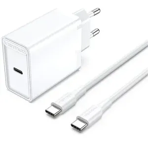 Vention 1-port 25W USB-C Wall Charger with USB-C Cable EU-Plug White