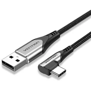 Vention Type-C (USB-C) 90° <-> USB 2.0 Cotton Cable Gray 1m Aluminum Alloy Type