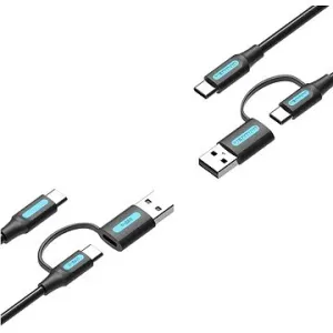 Vention USB-C & USB-A to USB-C Cable 0.5M Black PVC Type