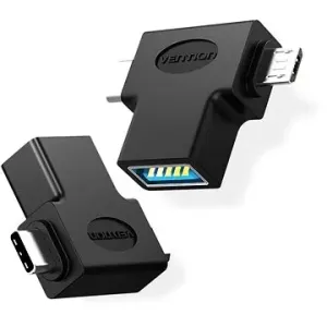 Vention OTG Adapter Black micro USB + USB-C to USB for Android