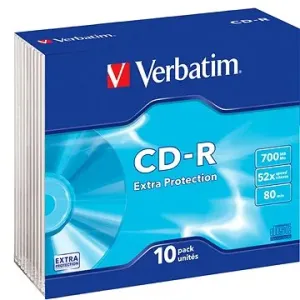 VERBATIM CD-R 700 MB, 52x, Slim Case 10 Stück