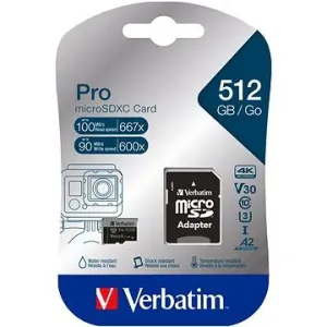 Verbatim MicroSDXC 512 GB Pro + SD Adapter
