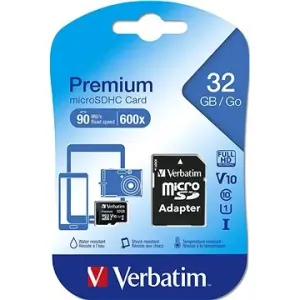 Verbatim Premium microSDHC 32 GB UHS-I V10 U1 + SD-Adapter