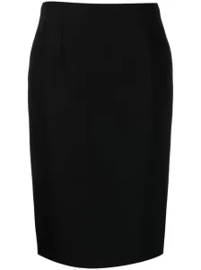 VERSACE - Grain De Poudre Wool Midi Pencil Skirt #1391382