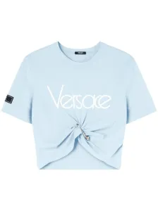 VERSACE - Logo Cotton Cropped T-shirt