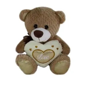 Teddybär Herz braun - 17 cm