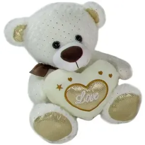 Teddybär mit Herz - beige - 23 cm