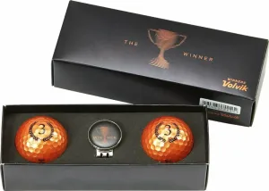 Volvik Champion Box Solice 2 Pack Golf Balls Plus Ball Marker Bronze