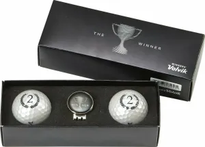 Volvik Champion Box Solice 2 Pack Golf Balls Plus Ball Marker Silver