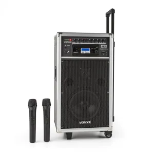 Vonyx ST-100 MK2 mobiles PA-Audiosystem Bluetooth CD USB SD MP3 Akku UHF