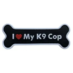 WARAGOD I love my K9 Cop PVC Applikation, schwarz