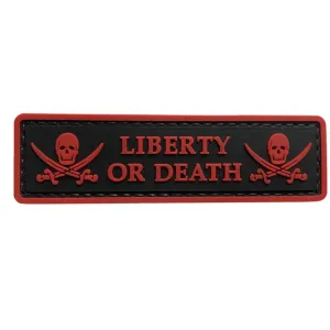 WARAGOD Liberty or Death PVC Applikation, schwarz rot