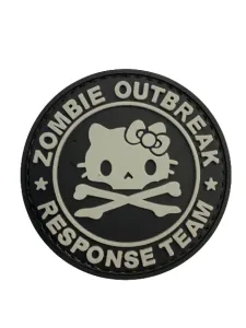 WARAGOD Zombie Outbreak Kitty PVC Applikation, schwarz grau