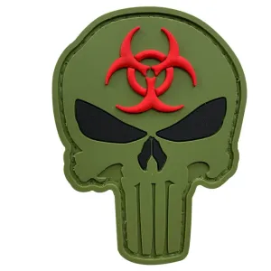 WARAGOD Klettabzeichen 3D Punisher Biohazard OG 7.5x5.6cm #1127312