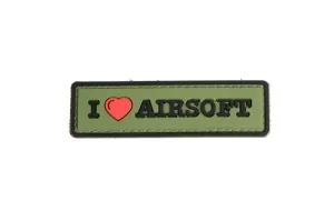 WARAGOD Tactical Patch I Love Airsoft, olive, 8 x 2,5 cm