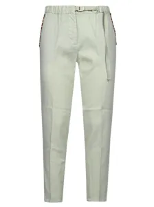 WHITE SAND - Cropped Linen Blend Trousers