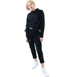 XISS SPLASHED Damen Trainingsanzug, schwarz, größe S/M