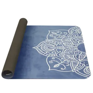 Unterlage  Yoga YATE Yoga Mat natürlich gummi / muster C / blau
