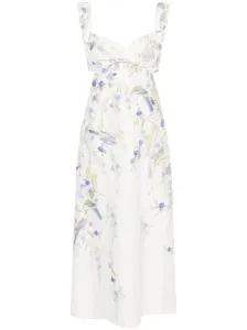 ZIMMERMANN - Floral Print Linen Midi Dress
