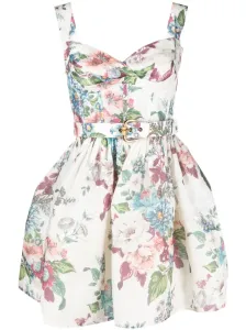 ZIMMERMANN - Floral Print Linen And Silk Blend Mini Dress #1498779