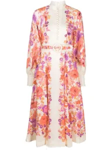 ZIMMERMANN - Floral Print Linen Midi Dress #1299461