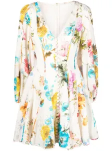 ZIMMERMANN - Floral Print Linen Mini Dress #1308031