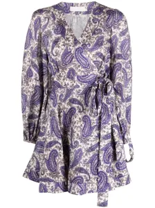 ZIMMERMANN - Paisley Print Linen Short Dress #1161505