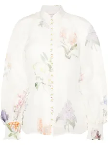 ZIMMERMANN - Floral Print Linen And Silk Blend Blouse
