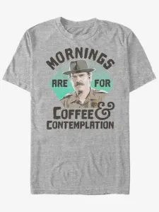 ZOOT.Fan Netflix Hopper Mornings Are For Coffee Contemplation T-Shirt Grau #393567